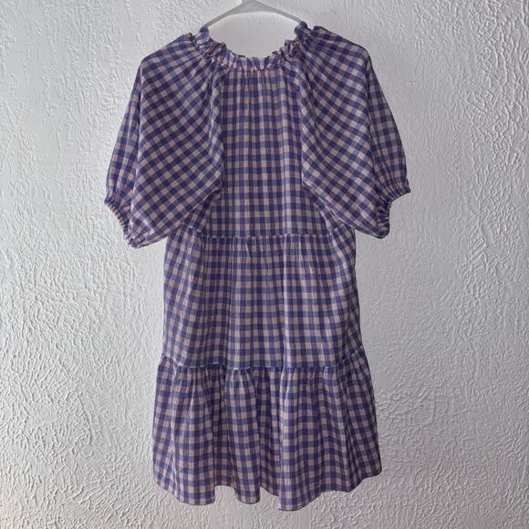 Hyacinth House Tuckernuck Pink Purple Gingham Sutton Mini Dress Size XS - Picture 3 of 5